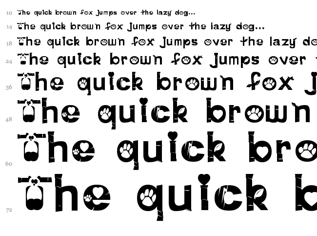 Pink Panda font waterfall